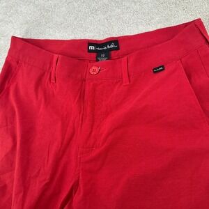 Travis Mathew Red Golf Shorts Men's Size 32 Performance Stretch Casual Chino